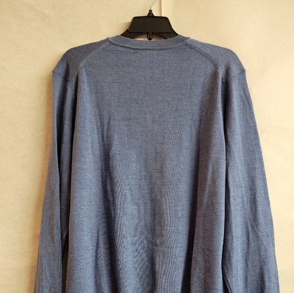 BLACK BROWN 1826 SIZE LARGE 100% MERINO WOOL VNECK SWEATER - Picture 3 of 7